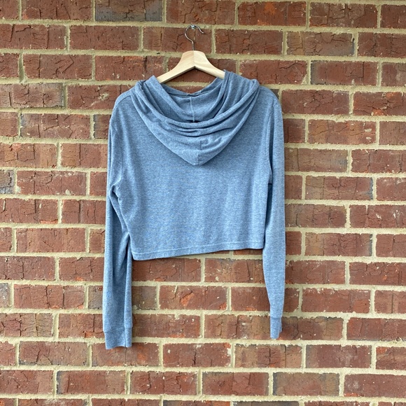 American Apparel Tri Blend Lightweight Drawstring Cropped Pullover Hoodie NWOT - Picture 2 of 7